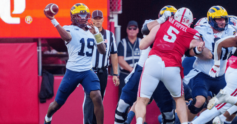 Michigan QB Bryce Underwood vs. Nebraska football