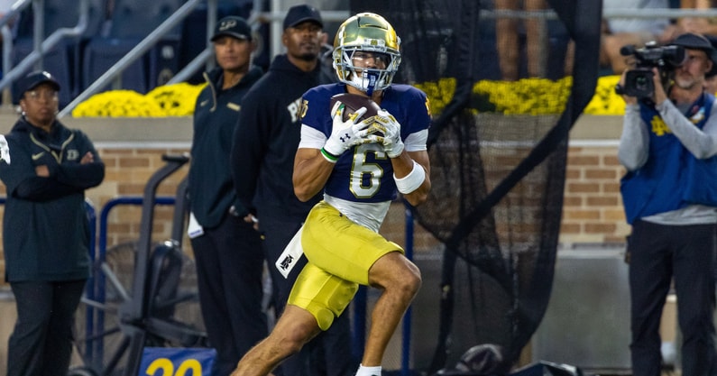 Notre Dame WR Jordan Faison touchdown Purdue