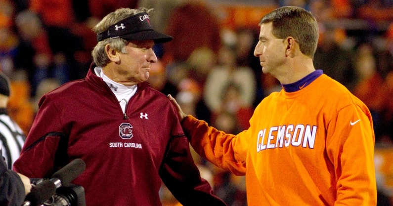 Steve Spurrier, South Carolina. Dabo Swinney, Clemson