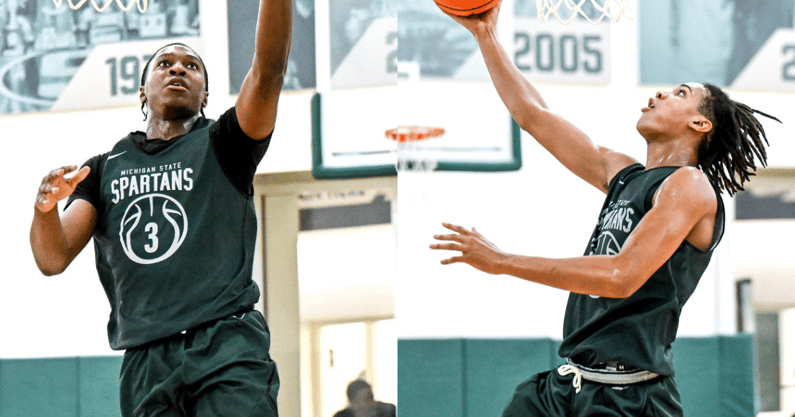 Michigan State freshmen Cam Ward (left) and Jordan Scott (right). - Nick King, USA TODAY Sports