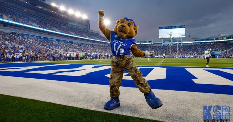 The Kentucky mascot Scratch at Kroger Field, via Crawford Ifland, KSR