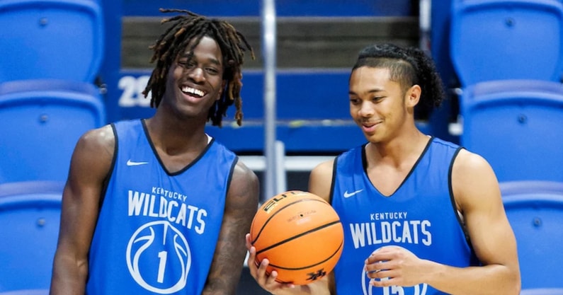 Denzel Aberdeen (left) and Jaland Lowe - Caleb Bowlin, UK Athletics