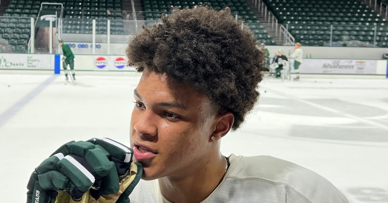 Michigan State freshman Cayden Lindstrom (photo by Jim Comparoni for SpartanMag.com).