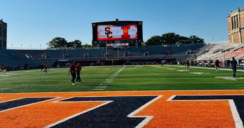 Gies Memorial Stadium ahead of a game between the USC Trojans and Illinois Fighting Illini