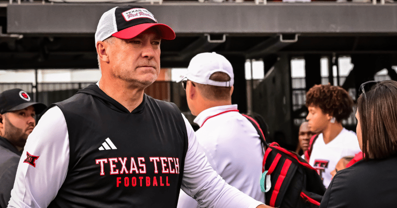Texas Tech head coach Joey McGuire (Photo by Steven Leija)