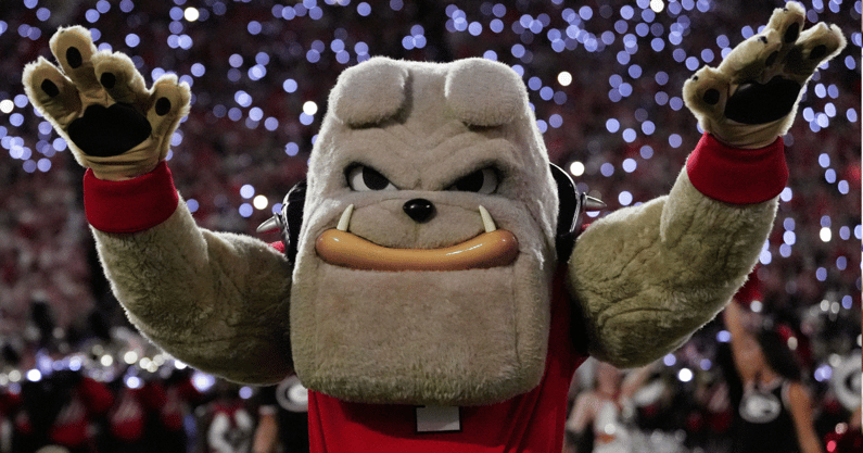 The Georgia Bulldogs take the field before the start of a NCAA college football game against Alabama in Athens, Ga., on Saturday, September 27, 2025. (© Joshua L. Jones / USA TODAY NETWORK via Imagn Images)