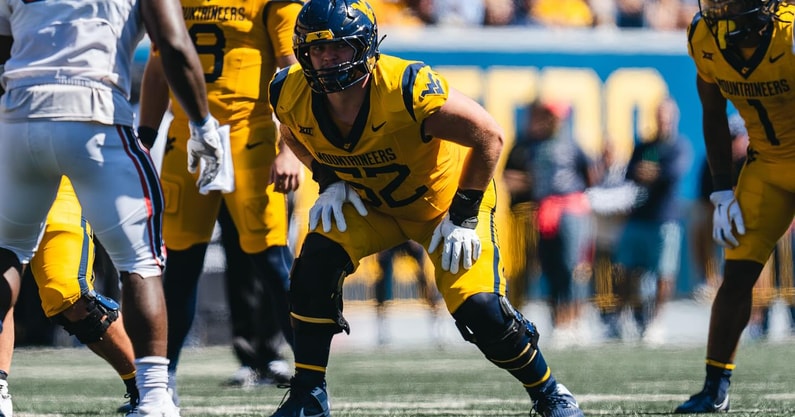 West Virginia offensive lineman Nick Krahe