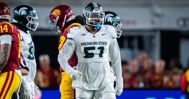 Michigan State DE Kekai Burnett (photo courtesy of Michigan State athletics/Kekai Burnett via Twitter).