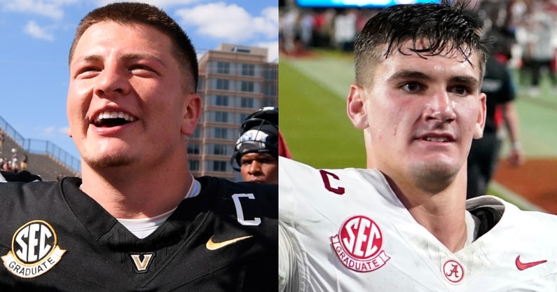 Vanderbilt QB Diego Pavia, Alabama QB Ty Simpson