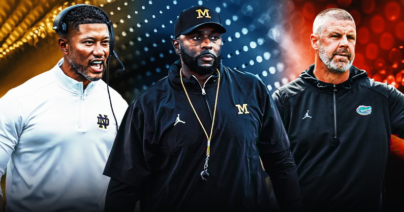 Sherrone Moore, Marcus Freeman and Billy Napier afi