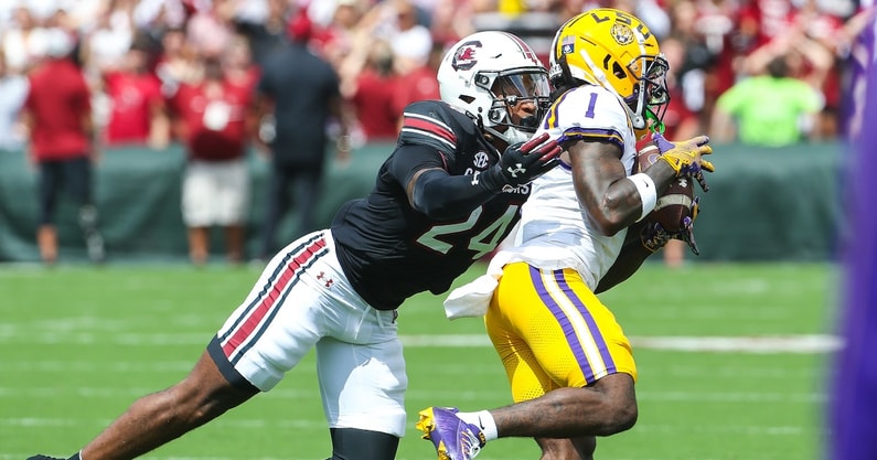 South Carolina's Jalon Kilgore makes a tackle against LSU (Photo: Katie Dugan | GamecockCentral.com)