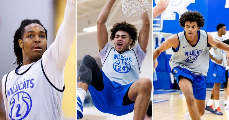 Photos of Jasper Johnson (left), Malachi Moreno (middle), and Braydon Hawthorne via UK Athletics