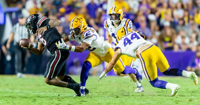 LSU Tigers take on the South Carolina Gamecocks. October 11, 2025; Baton Rouge, Louisiana, USA; at Tiger Stadium.