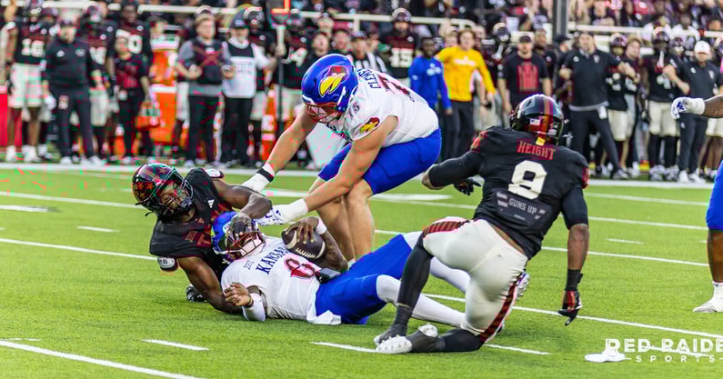 Texas Tech EDGE rushers Romello Height and David Bailey (Photo by Pat Cockrell/RedRaiderSports.com)