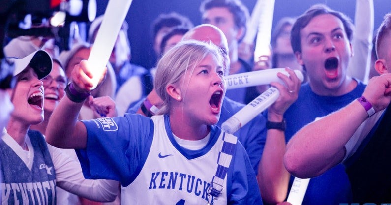 Kentucky fans at Big Blue Madness, via Dr. Michael Huang