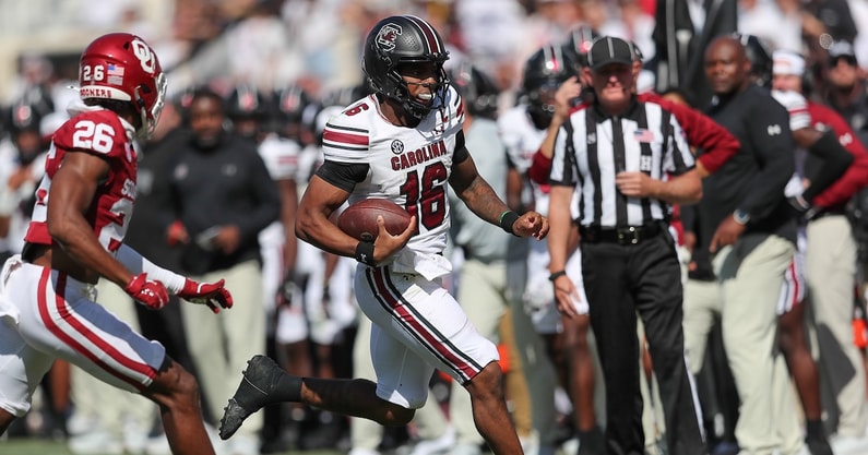 LaNorris Sellers at Oklahoma in 2024 (Photo: CJ Driggers | GamecockCentral.com)