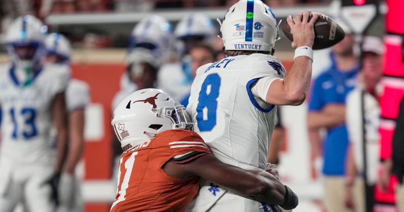 Kentucky QB Cutter Boley took a hit in 2024 at Texas, via Ricardo B. Brazziell:USA TODAY Network via Imagn Images