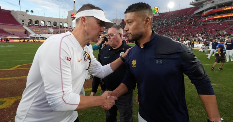 Lincoln Riley, USC. Marcus Freeman, Notre Dame