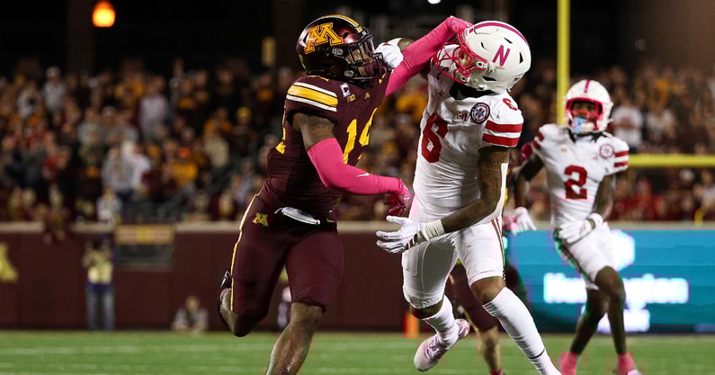 Nebraska football WR Dane Key (6) vs. Minnesota