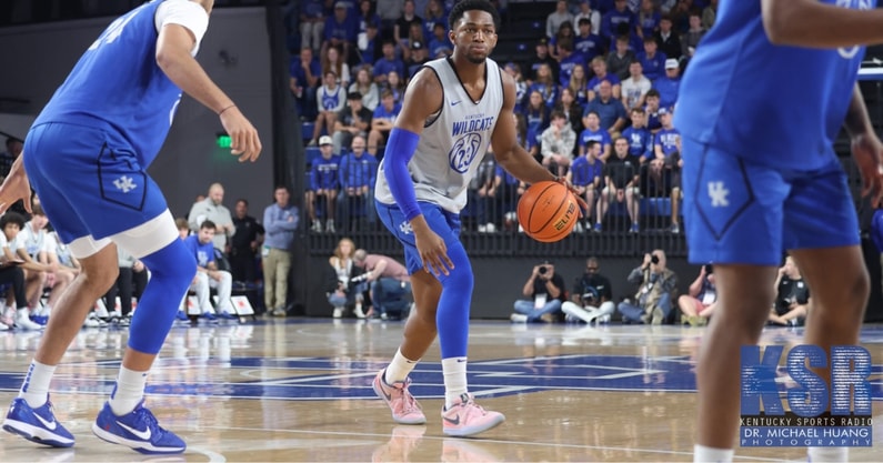 Mouhamed Dioubate during the Kentucky Basketball Blue White Game on 10/17/2025 - Dr. Michael Huang, Kentucky Sports Radio/On3