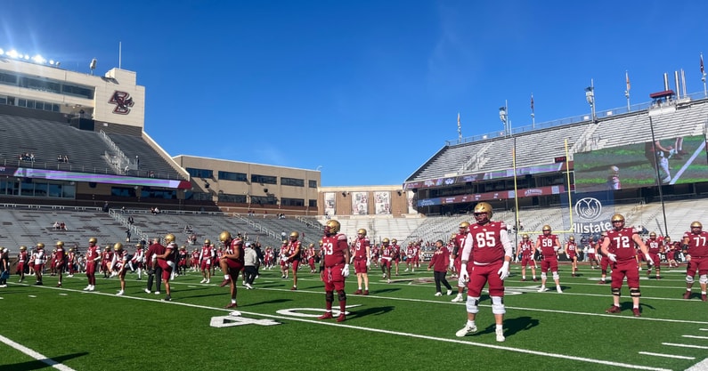 Boston College pregame warmup before game vs. UConn (10/18/25 by Kevin Stone)