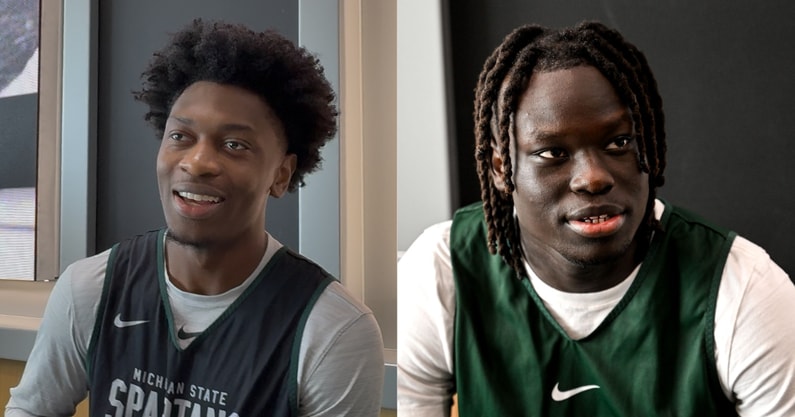 Michigan State guards Trey Fort (left) and Kur Teng (right). Photo of Kur Teng by Nick King, USA TODAY Sports