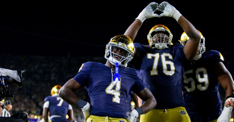 Notre Dame AP Poll Jeremiyah Love Guerby Lambert USC