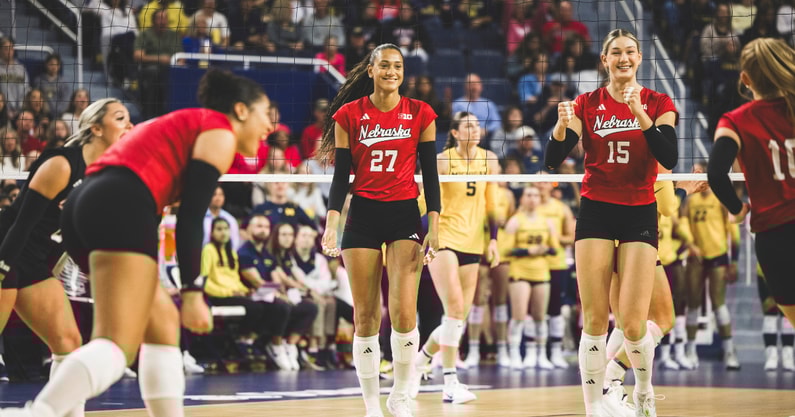 Nebraska volleyball Harper Murray and Andi Jackson