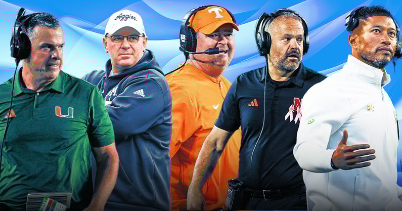 Mario Cristobal, Elko, Heupel, Matt Rhule and Marcus Freeman afi
