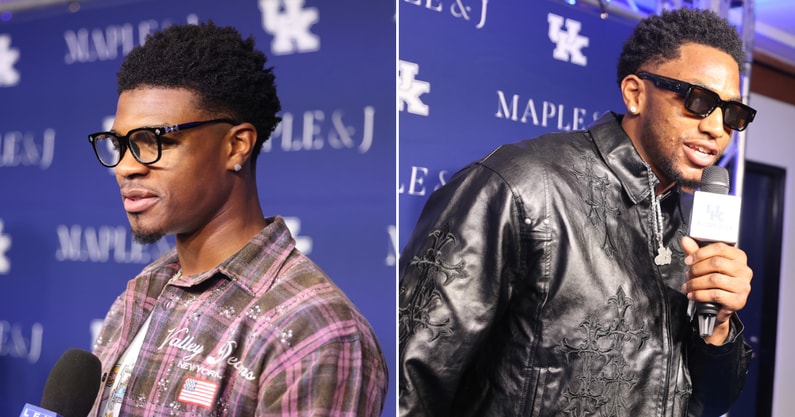 Otega Oweh (left) and Mo Dioubate at Big Blue Madness - Dr. Michael Huang, Kentucky Sports Radio