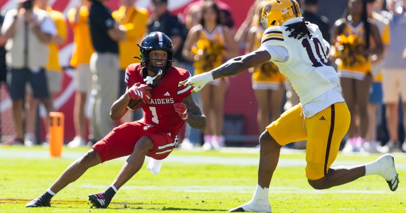 Oct 18, 2025; Tempe, Arizona, USA; Texas Tech Red Raiders wide receiver Reggie Virgil (1) against the Arizona State Sun Devils at Mountain America Stadium.