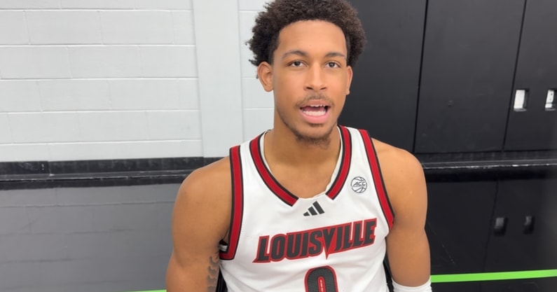 Louisville wing Khani Rooths at Louisville Basketball Media Day (10/15/25) Credits: William McDermott