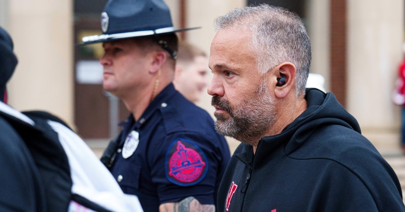 Nebraska football coach Matt Rhule before the Huskers' game vs. Northwestern