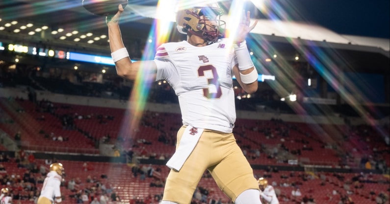 BC QB Grayson James pregame vs. Louisville (10/25/25) from BC Athletics