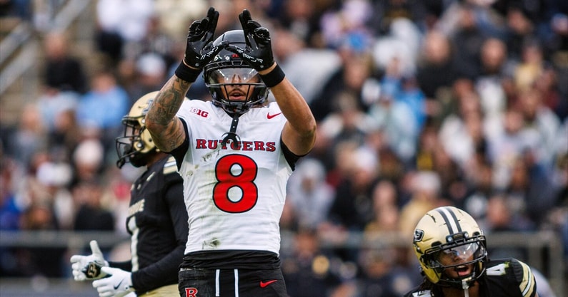 Rutgers Football wide receiver KJ Duff during Purdue game 2025