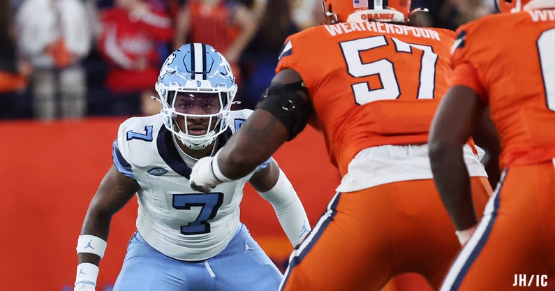UNC linebacker Khmori House in the win over Syracuse.