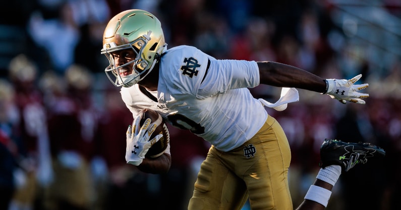 Notre Dame WR Malachi Fields Boston College