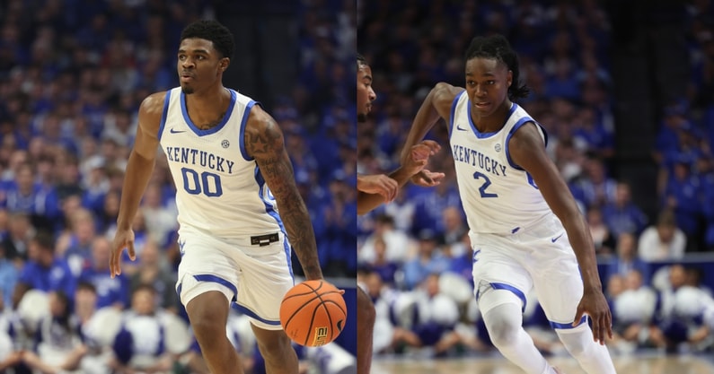 Kentucky guards Otega Oweh and Jasper Johnson (Dr. Michael Huang, Kentucky Sports Radio/On3)
