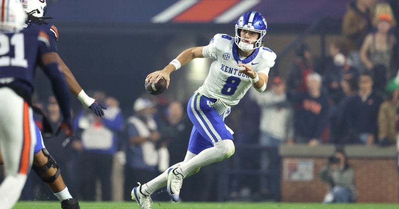 Kentucky QB Cutter Boley vs. Auburn, via John Reed-Imagn Images