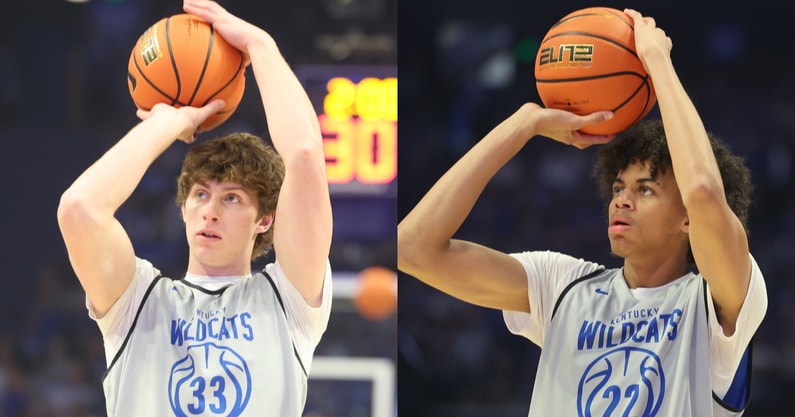 Kentucky men's basketball players Reece Potter (left) and Braydon Hawthorne - Dr. Michael Huang, Kentucky Sports Radio