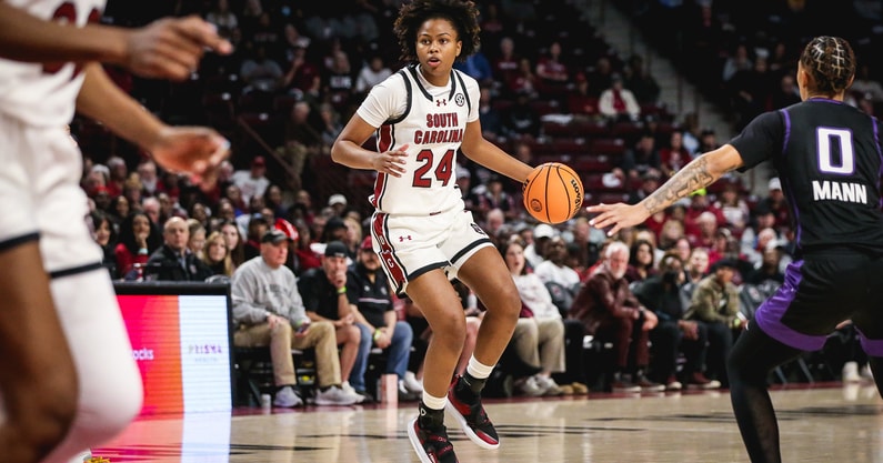 South Carolina women's basketball player Ayla McDowell during the Grand Canyon game on November 3 2025-Katie Dugan GamecockCentral