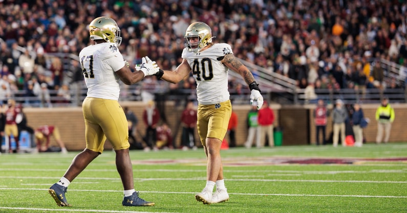 Notre Dame DL Joshua Burnham Jason Onye Boston College