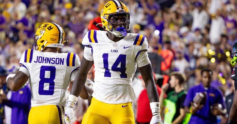 LSU TE Trey'Dez Green (Photo: Stephen Lew-Imagn Images)