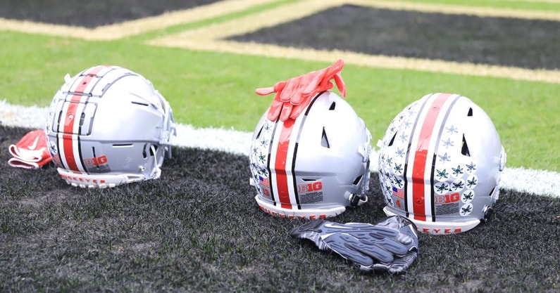 Ohio State helmet by Mick Walker -- Lettermen Row --