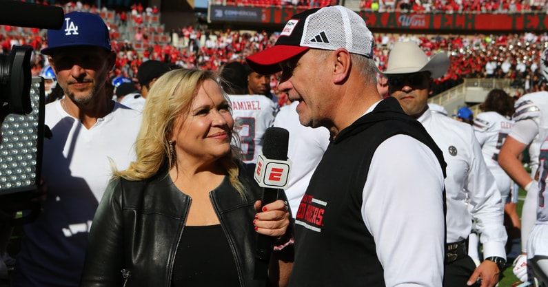 Texas Tech head coach Joey McGuire (Photo by Michael Johnson-Imagn Images)