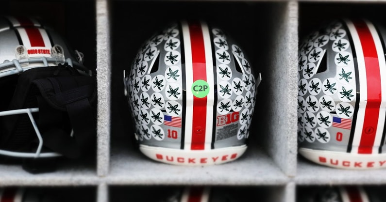 Ohio State helmet by Birm -- Lettermen Row --