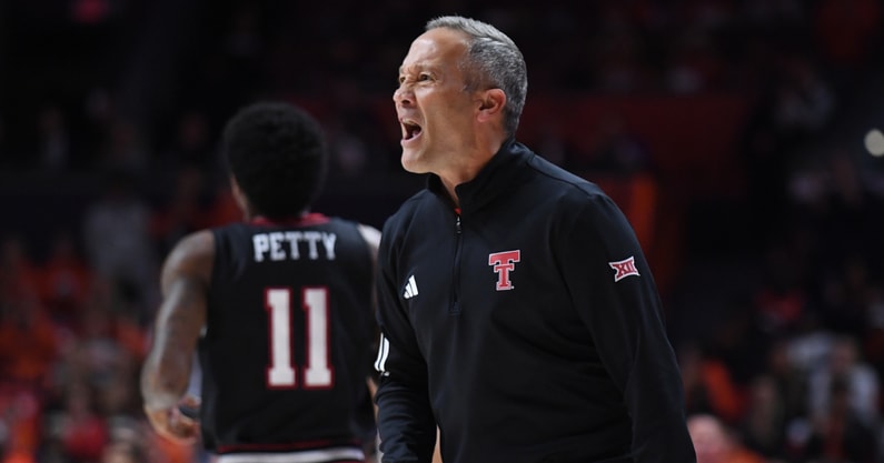 Texas Tech head coach Grant McCasland (Photo by Ron Johnson-Imagn Images)