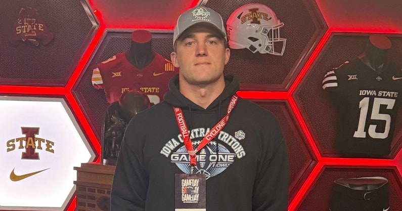 2026 Iowa Central EDGE Taylor Schaefer during a game day visit to Iowa State on November 1, 2025.