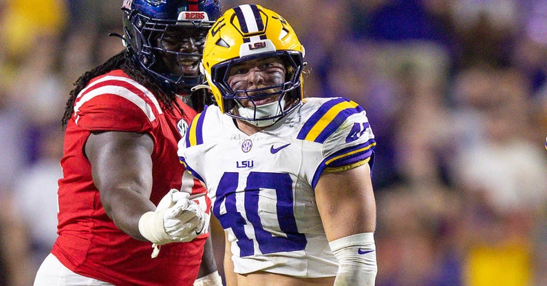 LSU LB Whit Weeks has been sidelined since October (Photo: © Stephen Lew-Imagn Images)