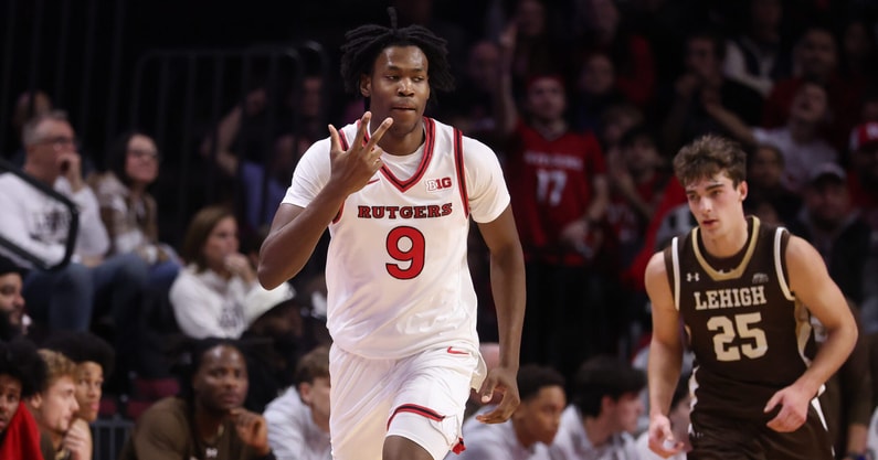 Rutgers Basketball forward Dylan Grant versus Lehigh
